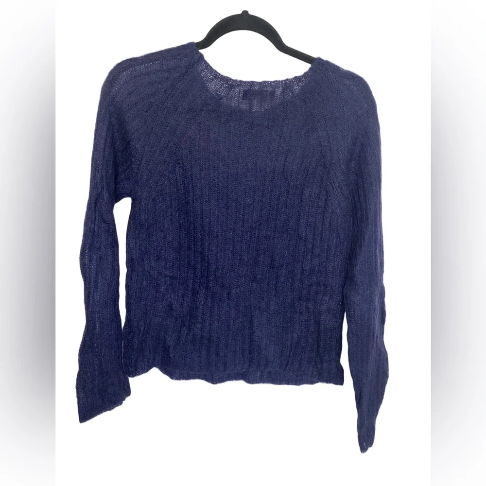Banana Republic Mohair Blend Ribbed Sweater - Navy Blue